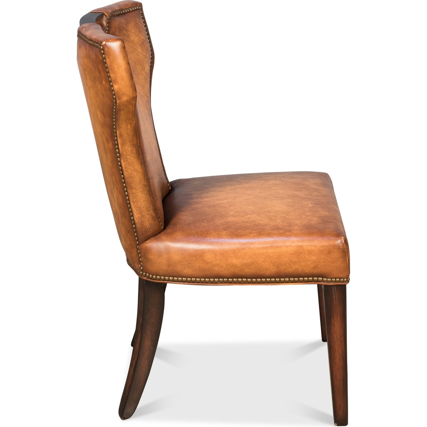 003 SR-857499 | Additional Silo | Broderick Dining Chair by Sarreid Ltd. in brown and carter brown leather. Made from wood, leather, iron in a rustic style.
