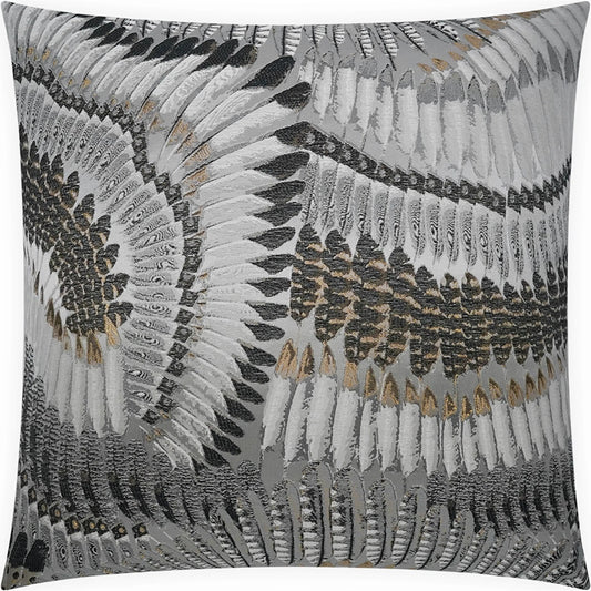 Quillery Pillow by DV Kap Home in grey. Made from 57% polyester, 27% rayon, 16% viscose in a unique style.