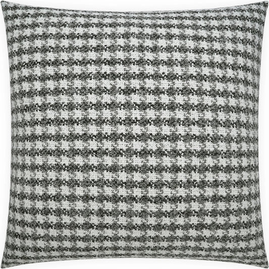 Haberdash Pillow by DV Kap Home in grey. Made from 49% polyester, 32% acrylic, 10% cotton, 9% linen in a unique style.