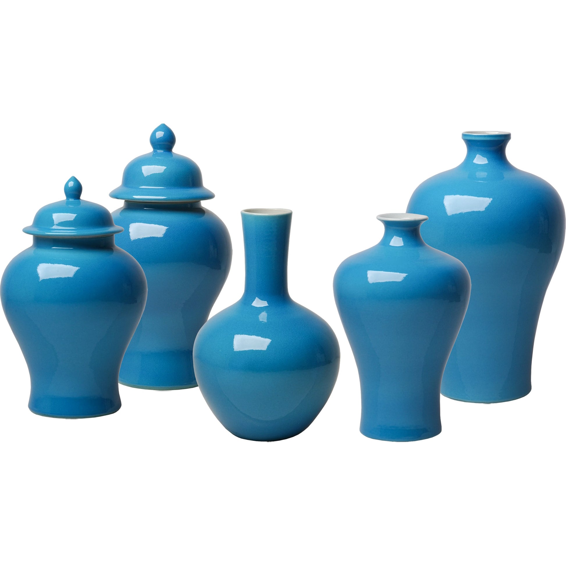Meiping Vase by Emissary in french turquoise. Made from unique in a traditional style.