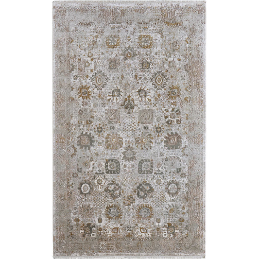Cadiz Traditional & Botanical 86639SZF Rug by Feizy in ivory, gray, gold. Made from viscose, acrylic in a unique style.