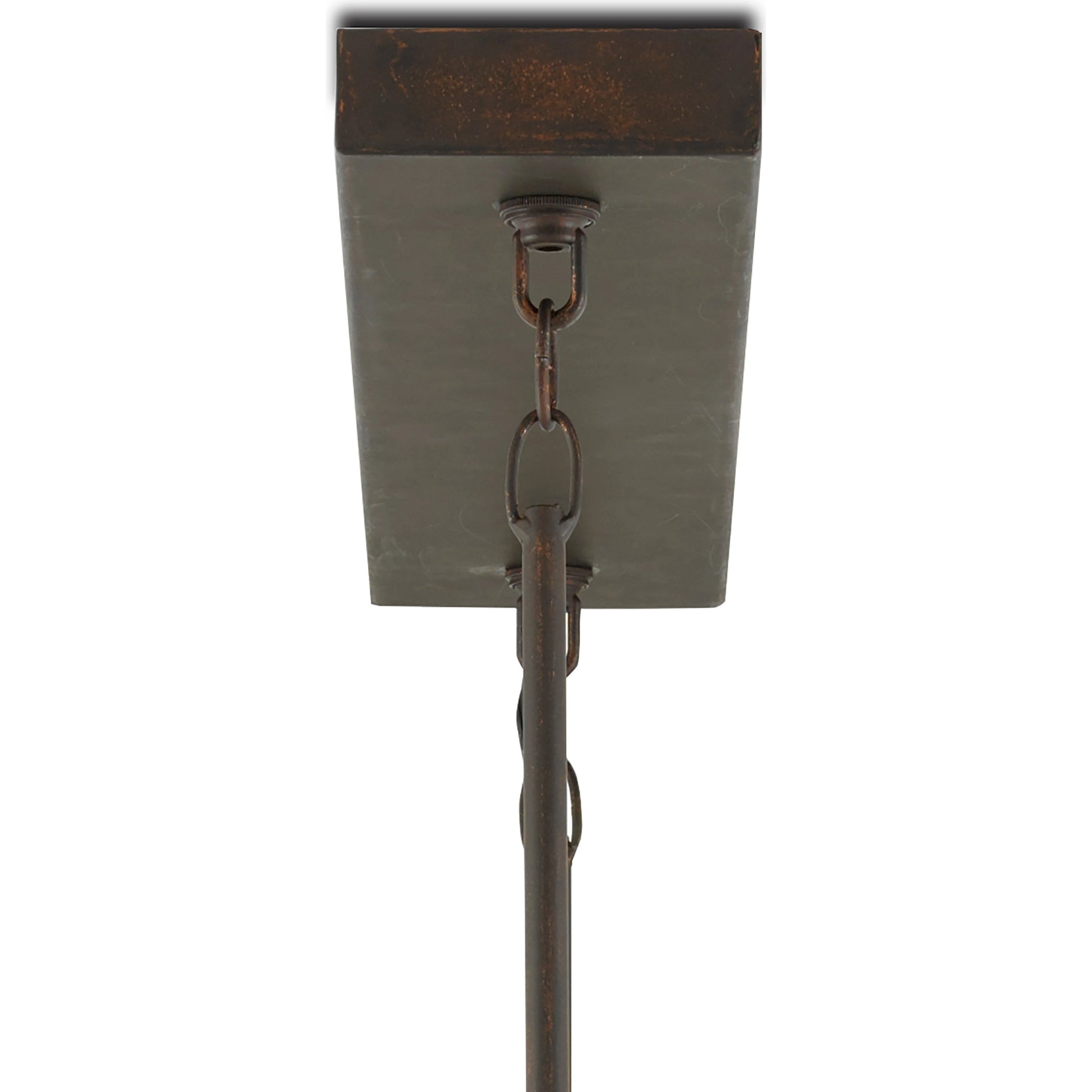 Middleton Rectangular Chandelier by Currey and Company. Made from wrought iron in a modern style.