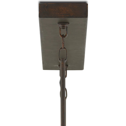 Middleton Rectangular Chandelier by Currey and Company. Made from wrought iron in a modern style.