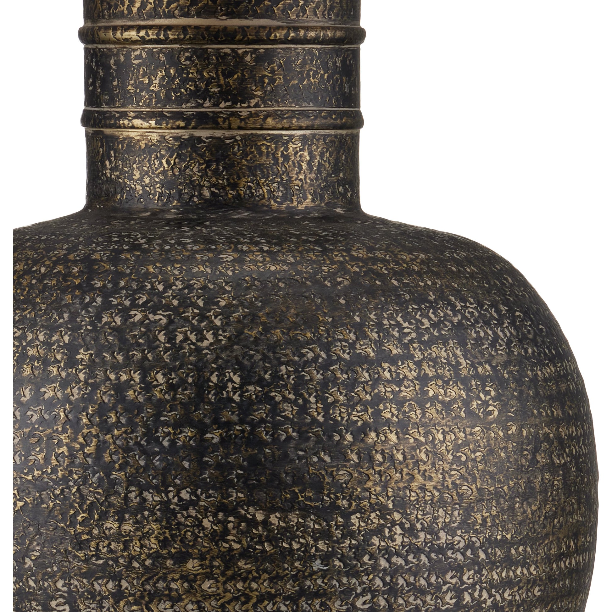 Braille Table Lamp by Currey and Company in antique brass. Made from aluminum in a modern style.
