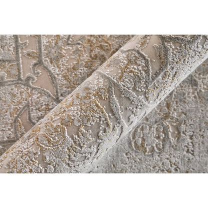 Cadiz Traditional 86639T0F Rug by Feizy in ivory, gray, gold. Made from viscose, acrylic in a unique style.