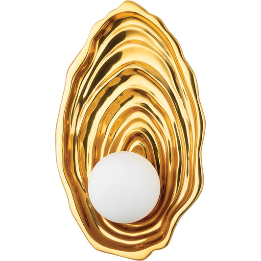 Elie Wall Sconce by Corbett in vintage polished brass. Made from brass in a modern style.