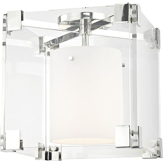 Achilles Flush Mount by Hudson Valley in polished nickel. Made from steel in a transitional style.