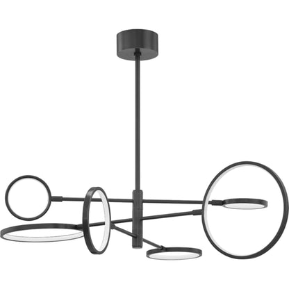 Saturn Chandelier by Hudson Valley. Made from brass in a modern style.