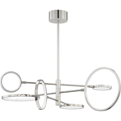 Saturn Chandelier by Hudson Valley. Made from brass in a modern style.