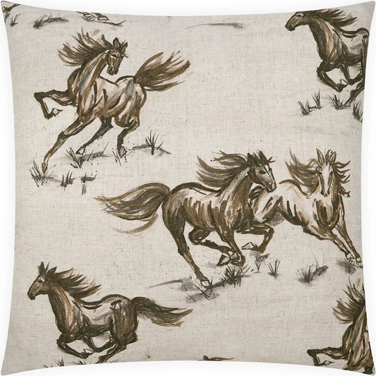 Nokota Pillow by DV Kap Home in brown. Made from 95% polyester, 5% linen in a unique style.