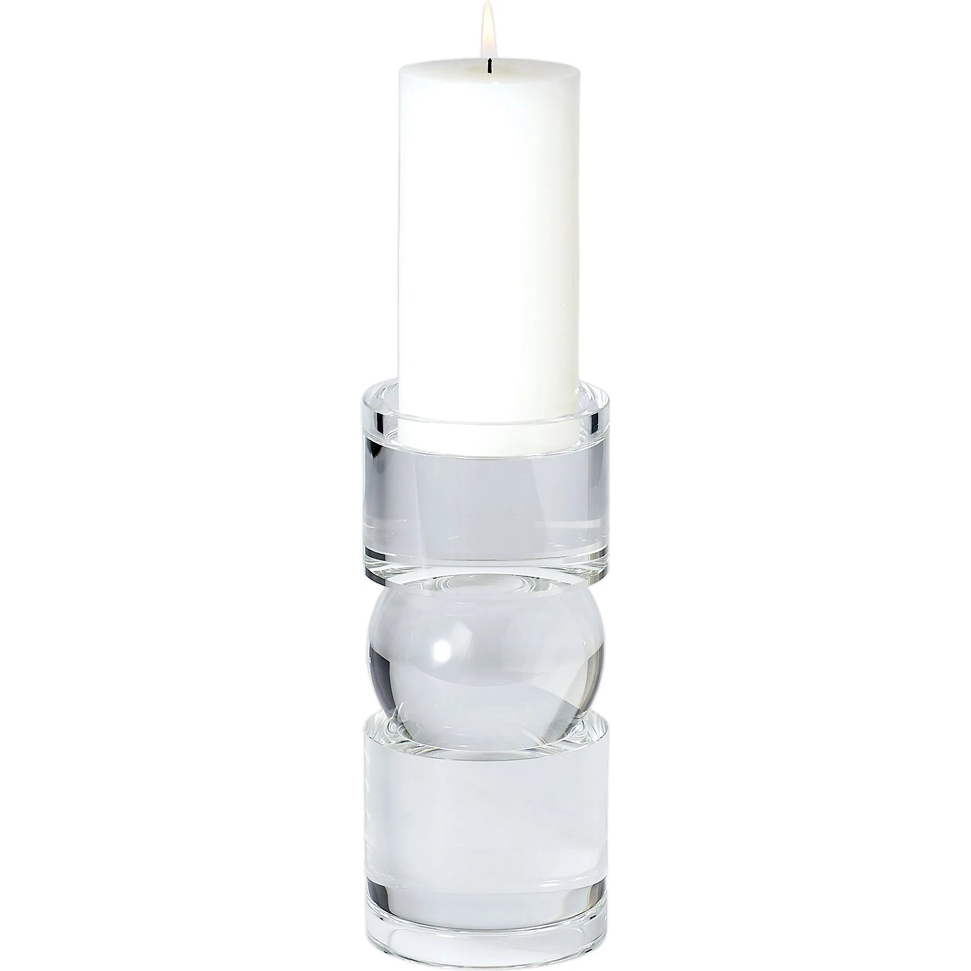 Bipolar Crystal Candle Holder by Global Views. Made from crystal in a transitional style.