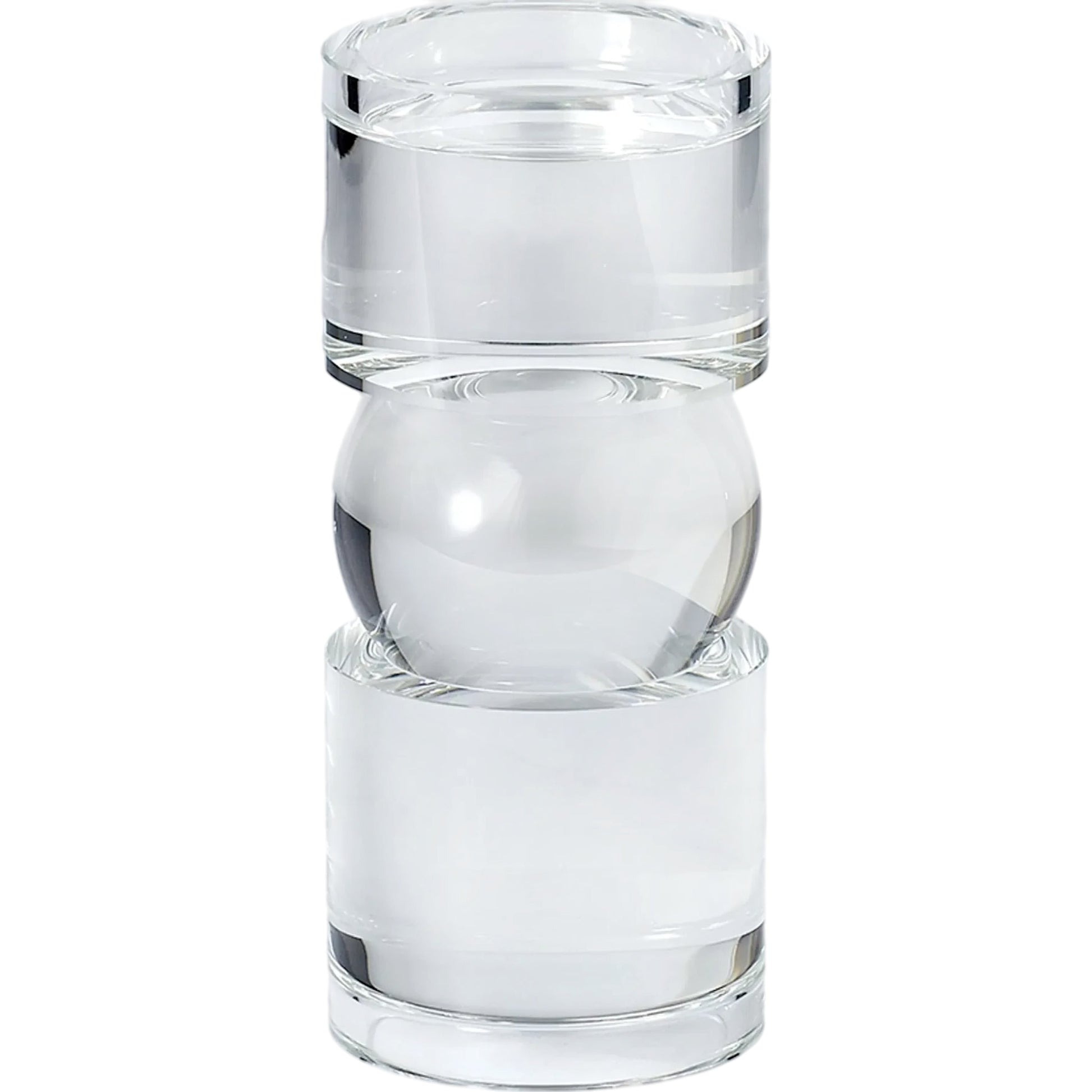Bipolar Crystal Candle Holder by Global Views. Made from crystal in a transitional style.