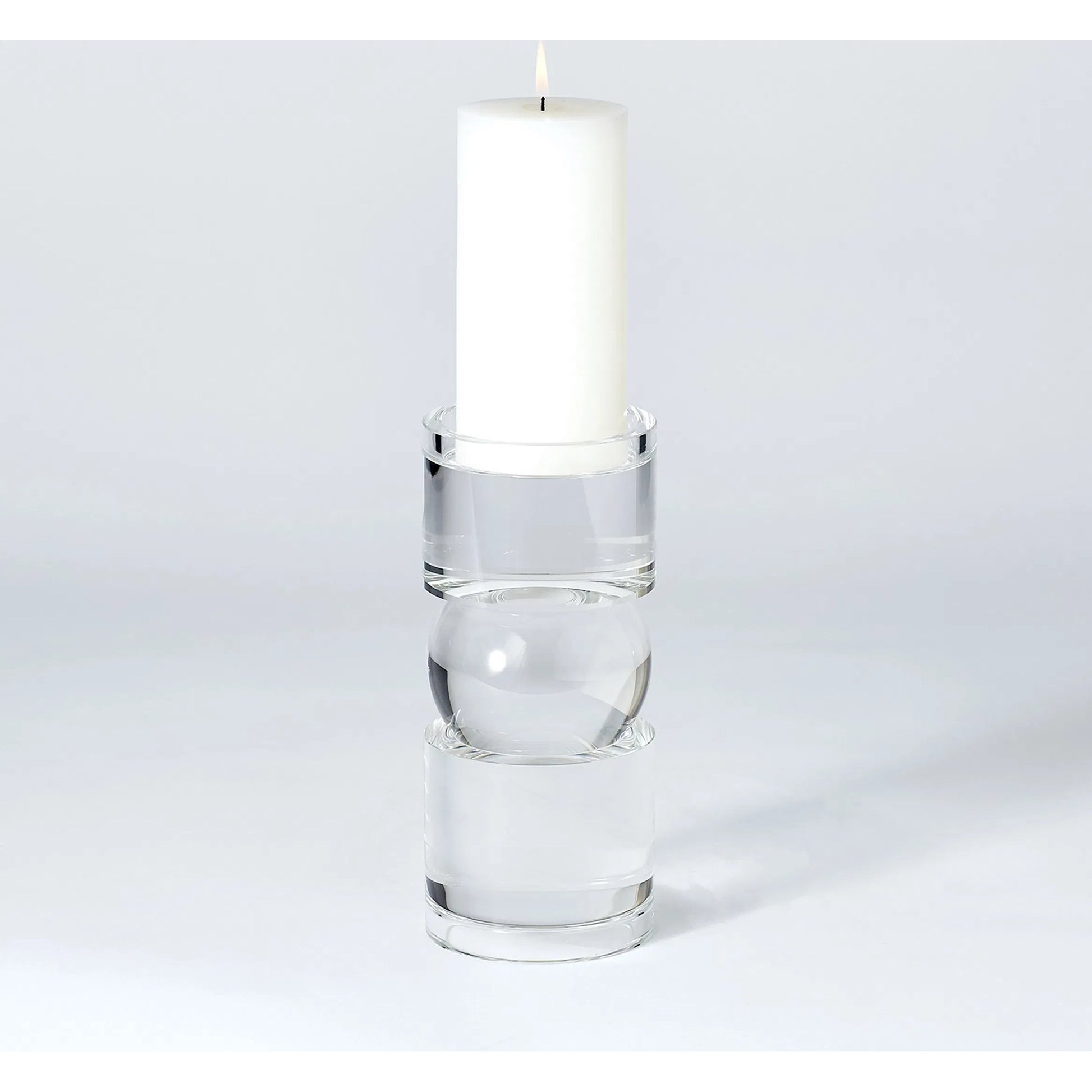 Bipolar Crystal Candle Holder by Global Views. Made from crystal in a transitional style.