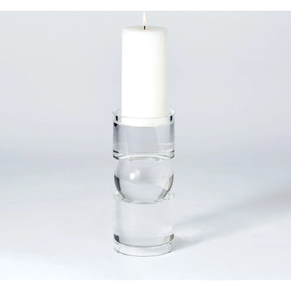 Bipolar Crystal Candle Holder by Global Views. Made from crystal in a transitional style.