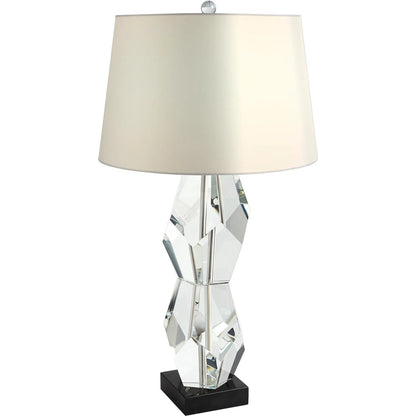 Facet Double Block Lamp by Global Views in double. Made from crystal, marble in a transitional style.