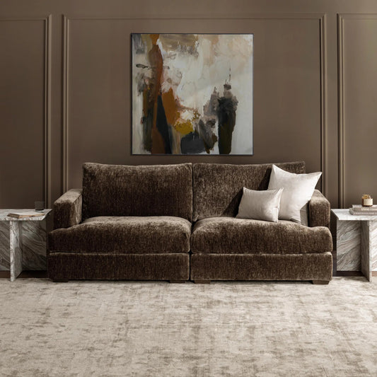 Ludwig 2-Piece Upholstered Modular Sofa by Classic Home in mossed brown. Made from 100% polyester, parawood in a unique style.