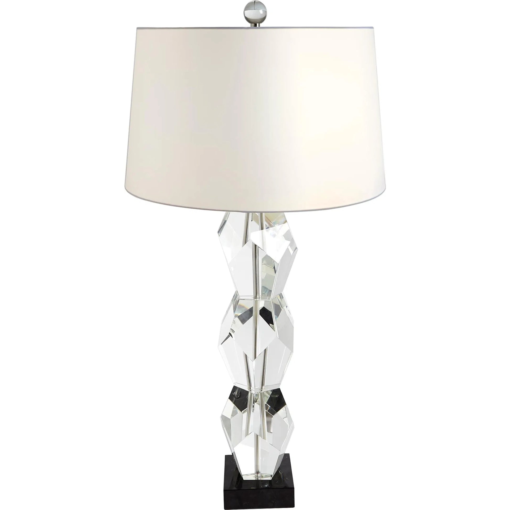 Facet Triple Block Lamp by Global Views in triple. Made from crystal, marble in a transitional style.