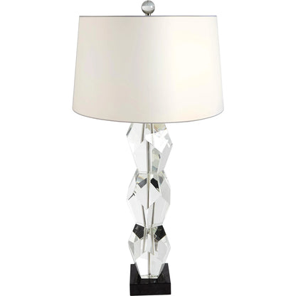 Facet Triple Block Lamp by Global Views in triple. Made from crystal, marble in a transitional style.