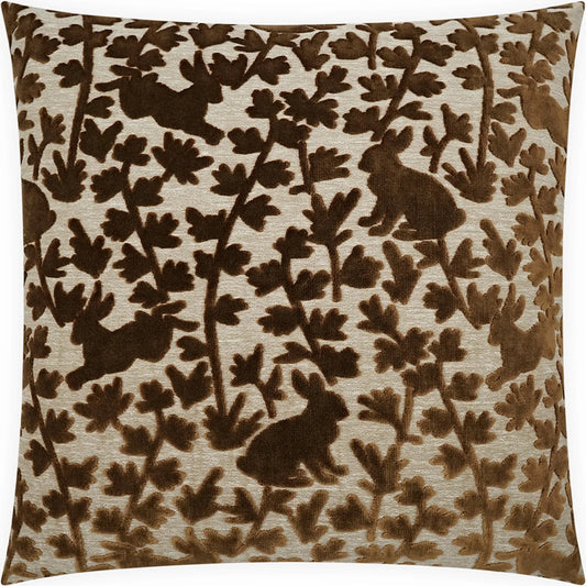 Luv Bunny Pillow by DV Kap Home in brown. Made from 57% viscose, 31% polyester, 12% cotton in a unique style.
