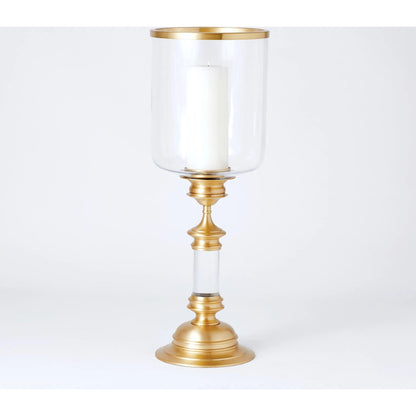 Estate Hurricane by Global Views in antique brass. Made from brass, glass in a traditional style.