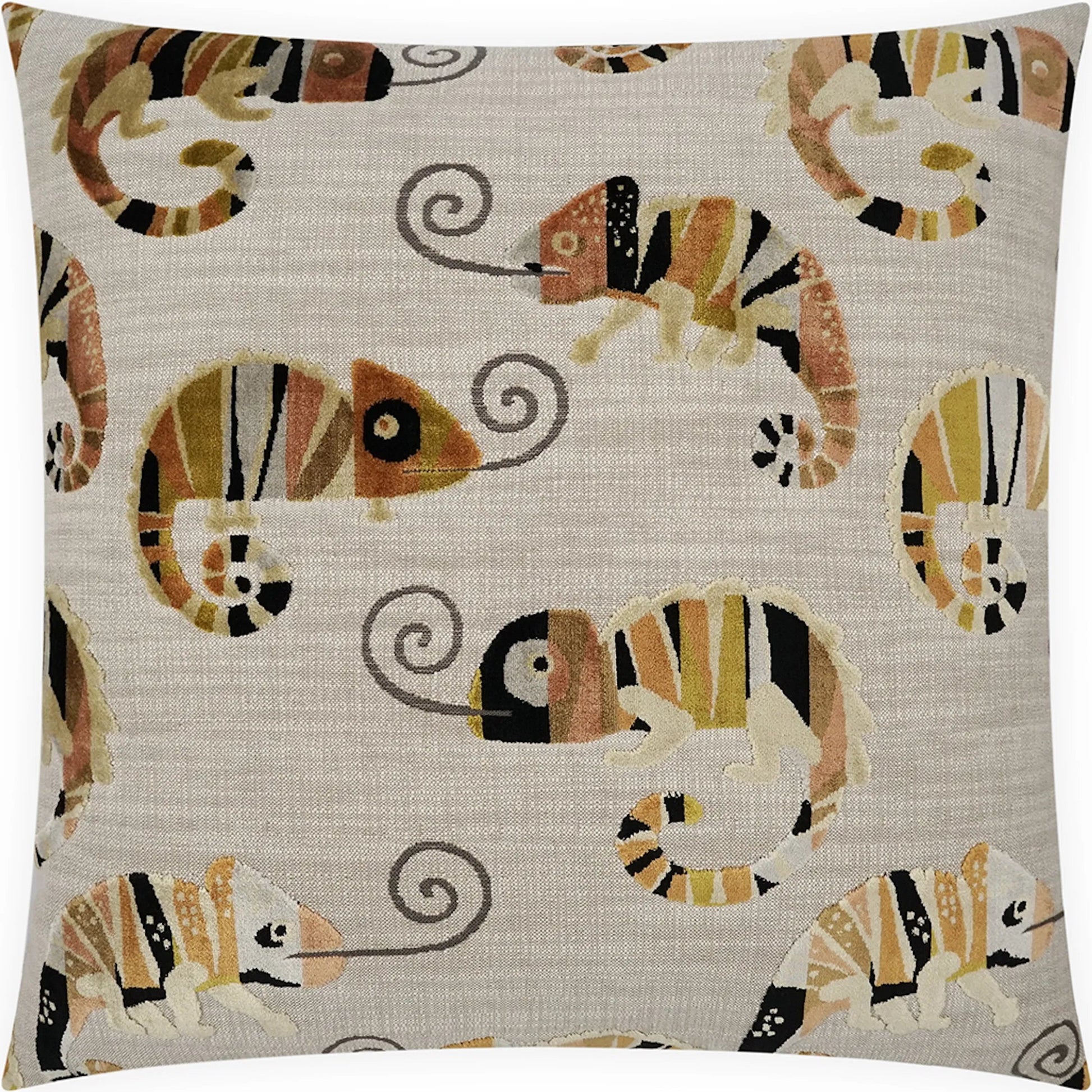 Chameleon Pillow by DV Kap Home in beige. Made from 35% polyester, 29% viscose, 36% cotton in a eclectic & global style.