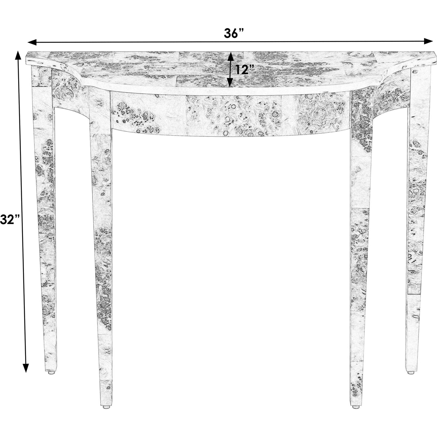 009 SI-2021909 | Additional Silo | Chester 36" Burl Console Table by Butler Specialty Company. Made from rubberwood solids, mdf, burl wood veneer from cherry, maple in a transitional style.