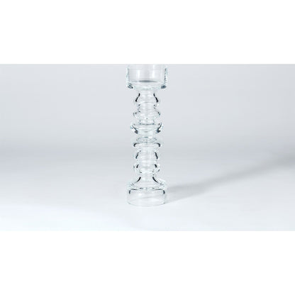 Glass Ribbed Candleholder by Global Views. Made from glass in a transitional style.
