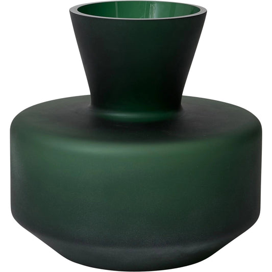 Sanford Vase by Accent Decor in dark-green. Made from glass in a modern style.