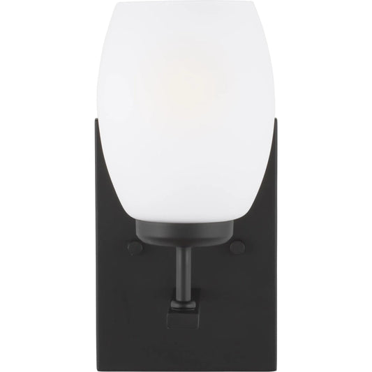 Catlin One Light Wall / Bath Sconce by Visual Comfort & Co. in midnight black. Made from steel in a modern style.