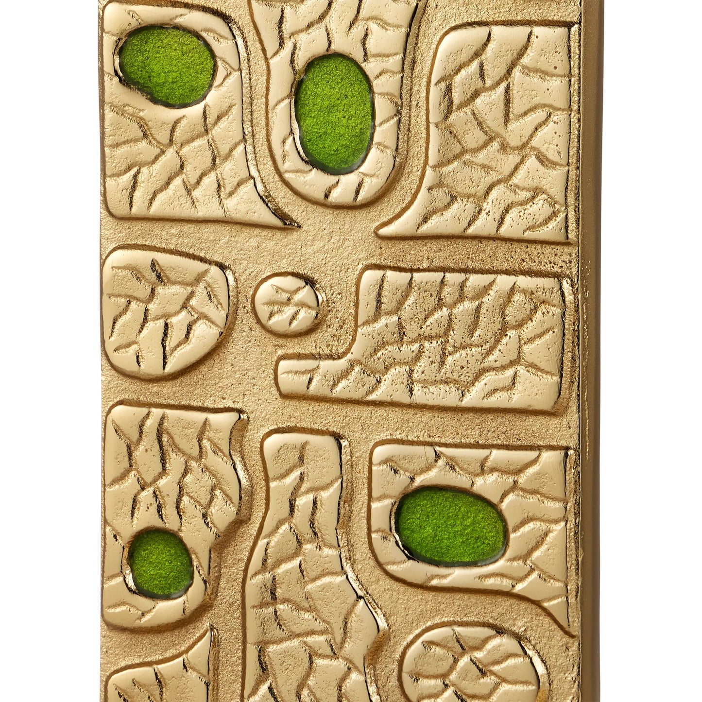 005 SI-2257288 | Closeup | Beau Monde C Table by Currey and Company in gold, green. Made from cast aluminum, enamel in a modern style.