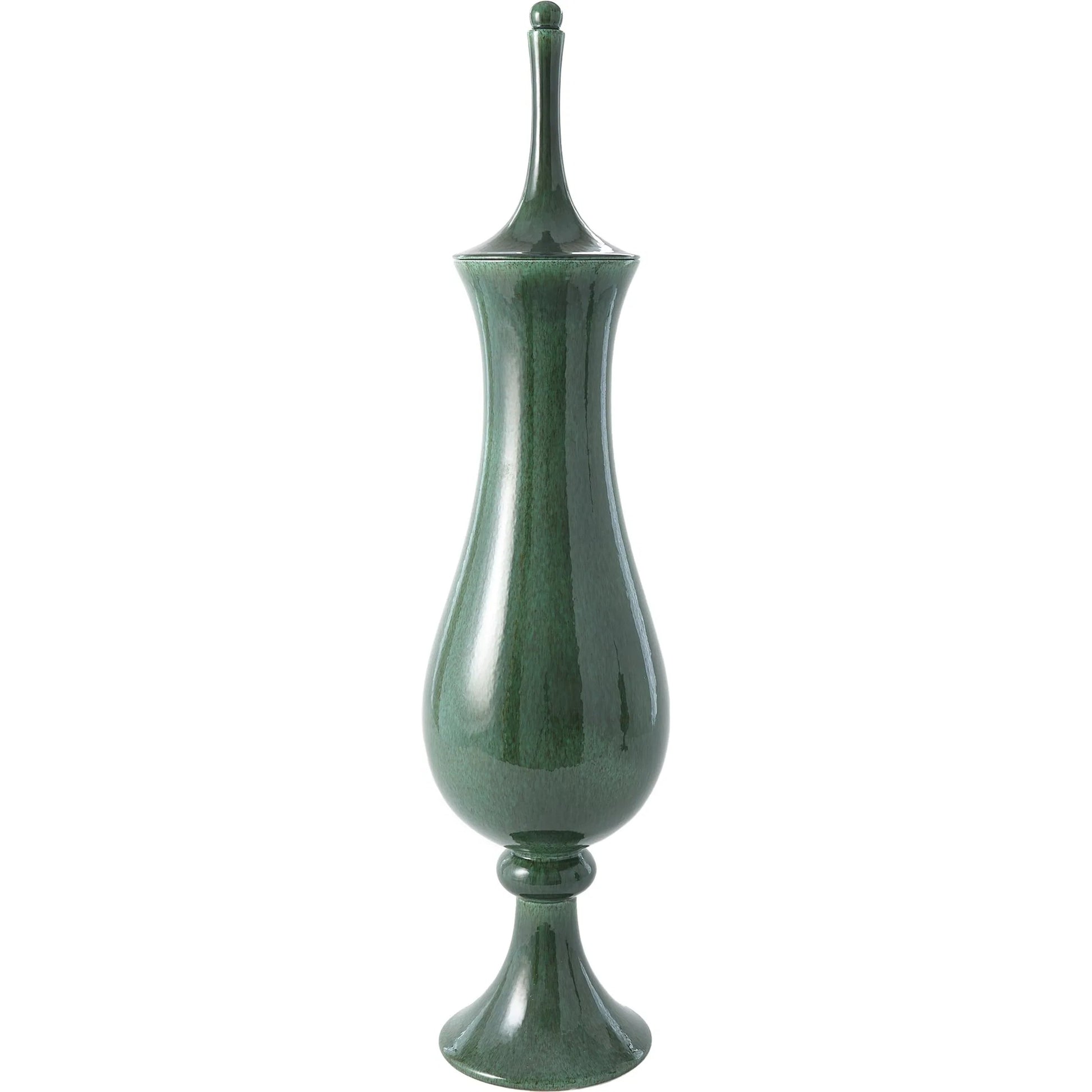 Tower Jar by Global Views in emerald. Made from ceramic in a transitional style.