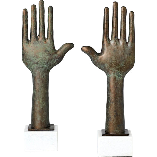 Spirit Hand by Global Views in verdi. Made from iron, marble in a eclectic & global style.