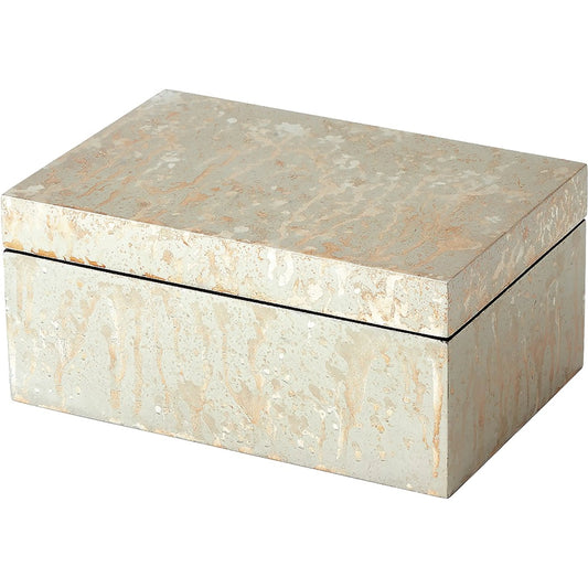 Leaf Box by Global Views in champagne, vietnamese lacquer. Made from mdf in a transitional style.