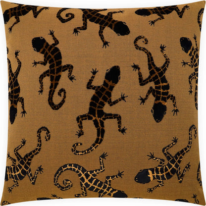 Echo Pillow by DV Kap Home in amber. Made from 76% viscose, 19% polyester, 5% cotton in a eclectic & global style.