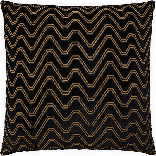 Citadel Pillow by DV Kap Home in black. Made from 76% viscose 19% polyester 5% cotton in a unique style.