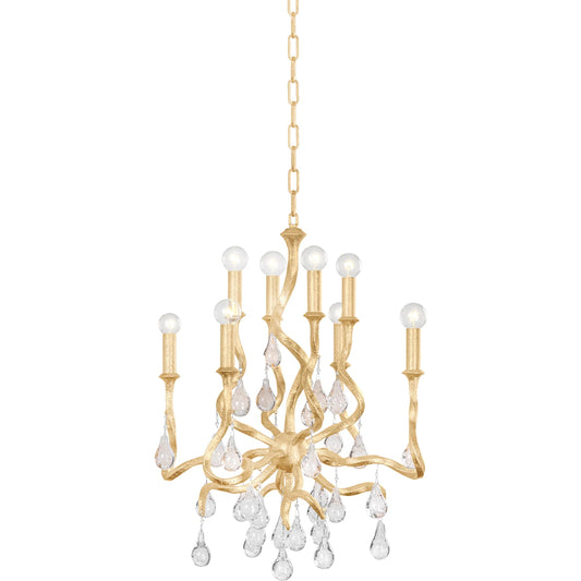 Aveline 8 Light Chandelier by Corbett. Made from steel in a modern style.