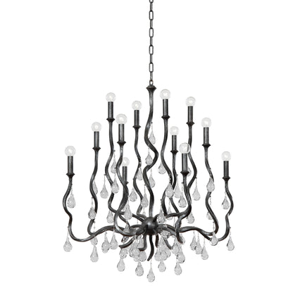 Aveline 12 Light Chandelier by Corbett. Made from steel in a modern style.