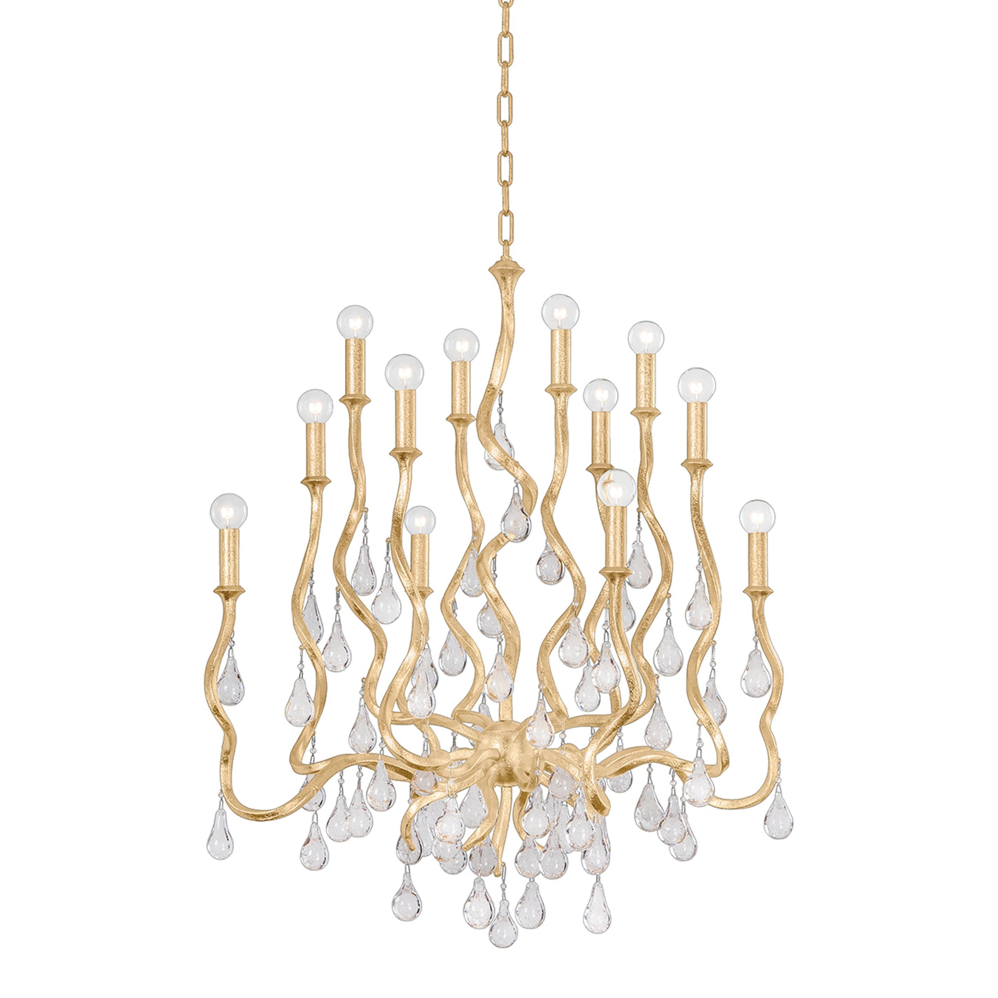 Aveline 12 Light Chandelier by Corbett. Made from steel in a modern style.