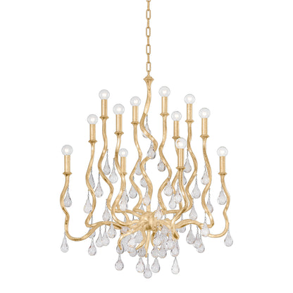Aveline 12 Light Chandelier by Corbett. Made from steel in a modern style.