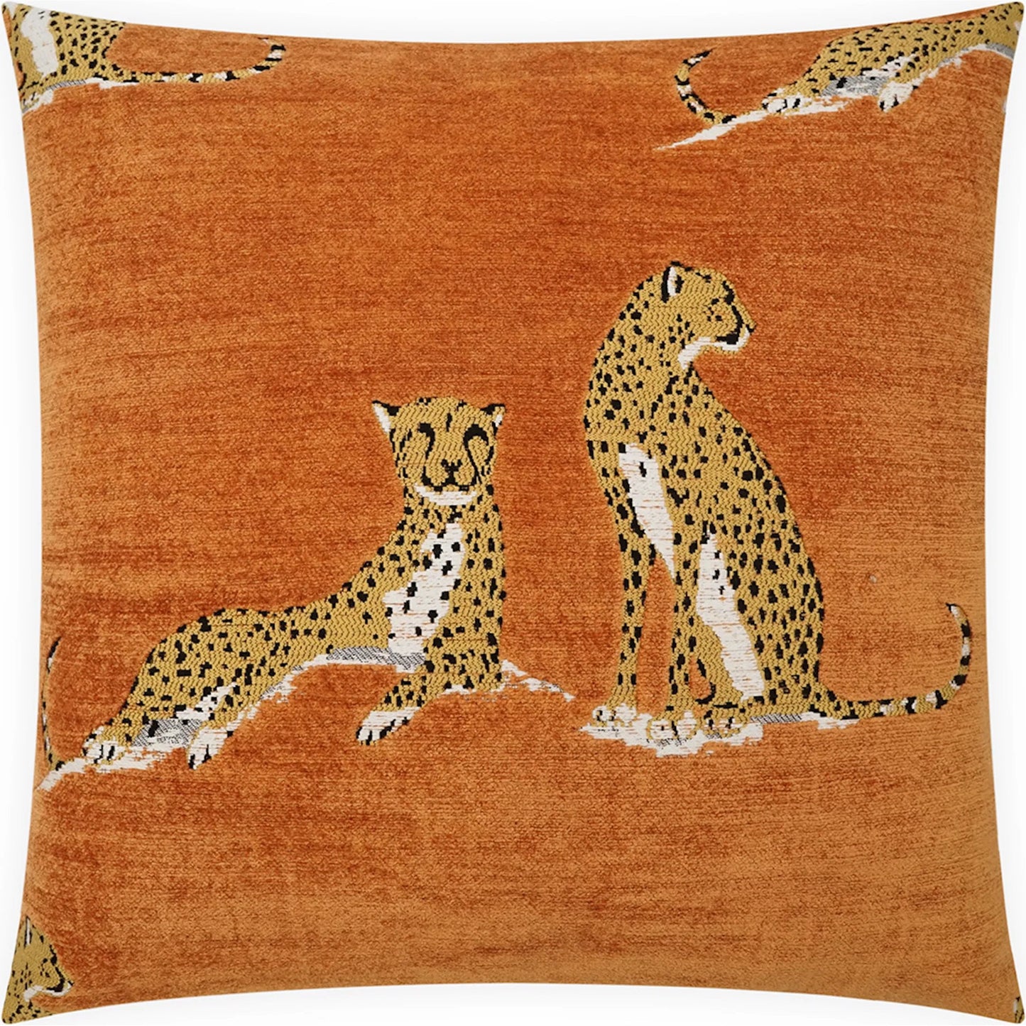 006 SI-2380654 | Primary Silo | Big Iris Pillow by DV Kap Home in marmalade. Made from 76% viscose, 16% polyester, 8% cotton in a eclectic & global style.