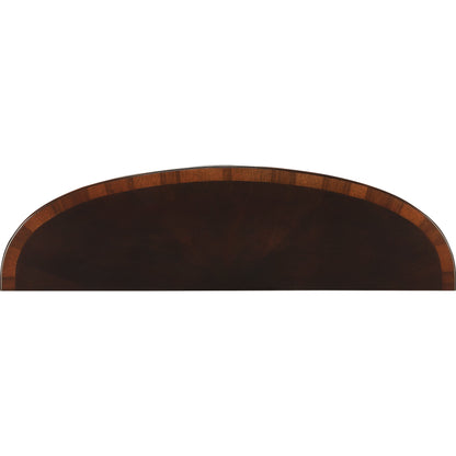 Astor Cherry Nouveau Demilune Console Table by Butler Specialty Company in dark brown and cherry nouveau. Made from rubberwood solids, mdf, resin, cherry, mozambique veneers in a modern style.