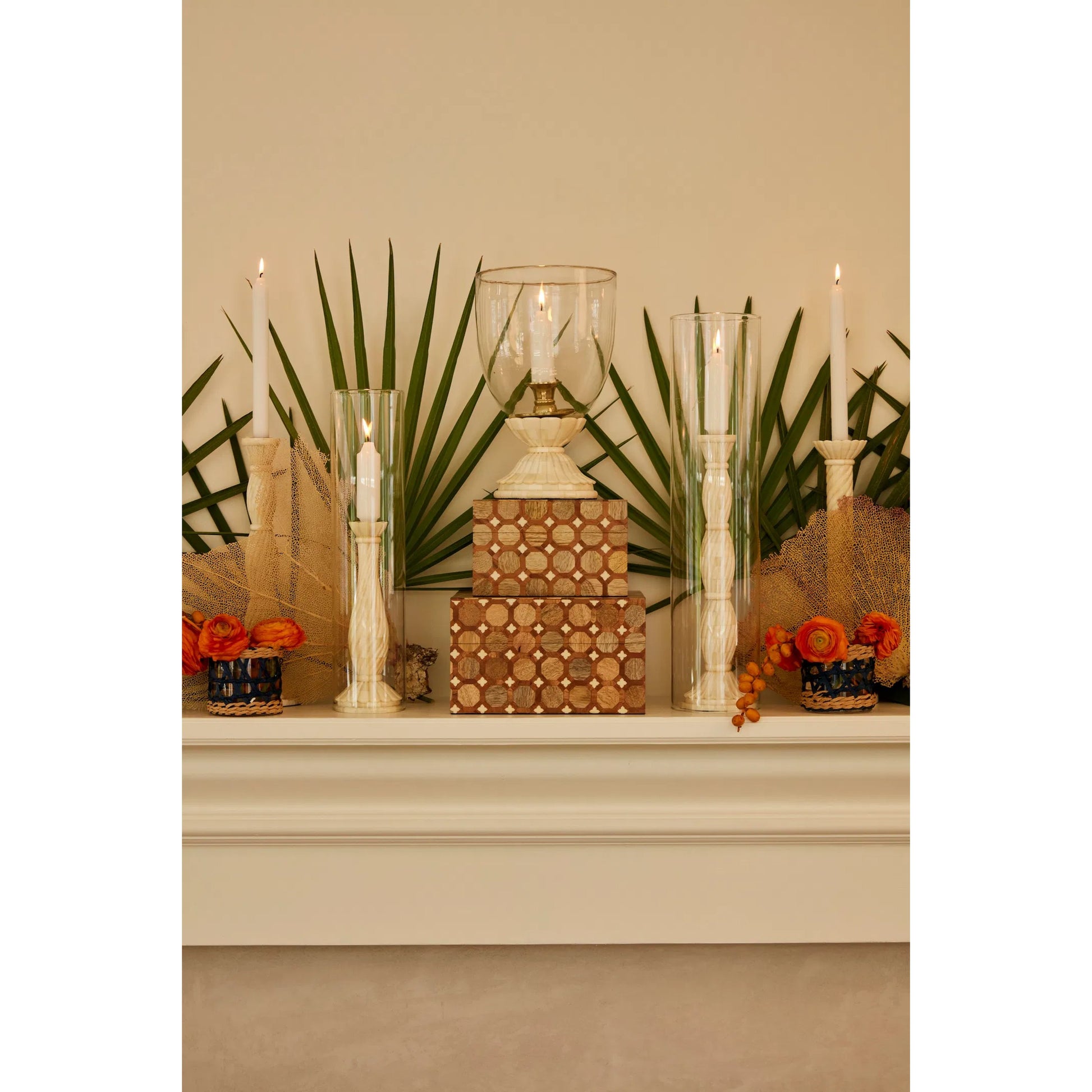 Beaumont Hurricane by Chelsea House in white, cream, clear. Made from glass, bone in a modern style.