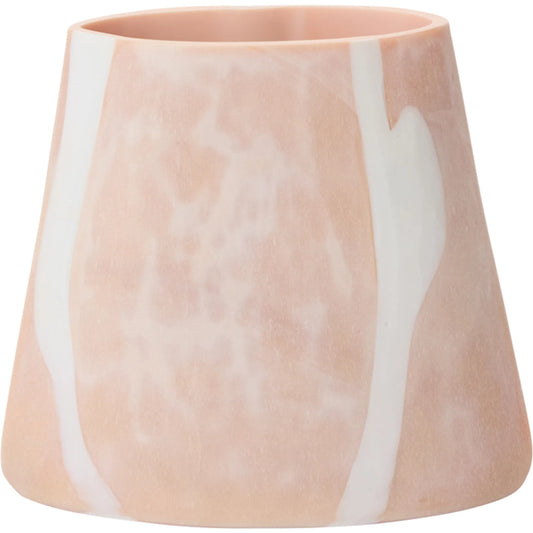 Barrett Vase by Accent Decor in peach. Made from glass in a unique style.