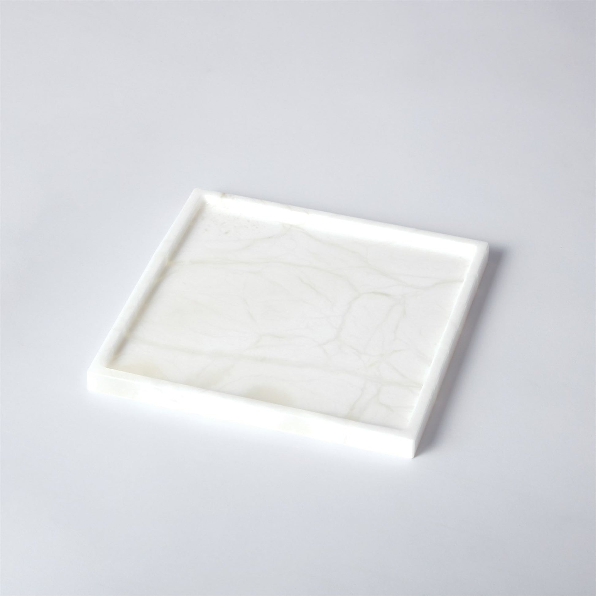 Alabaster Rectangular Plateau by Global Views. Made from alabaster in a modern style.