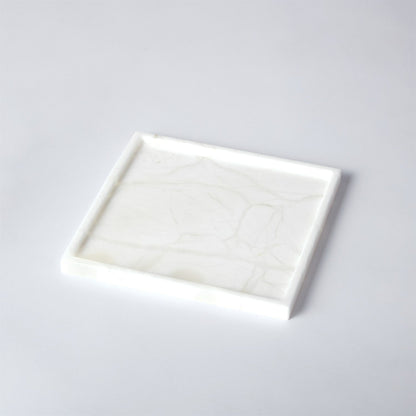 Alabaster Rectangular Plateau by Global Views. Made from alabaster in a modern style.