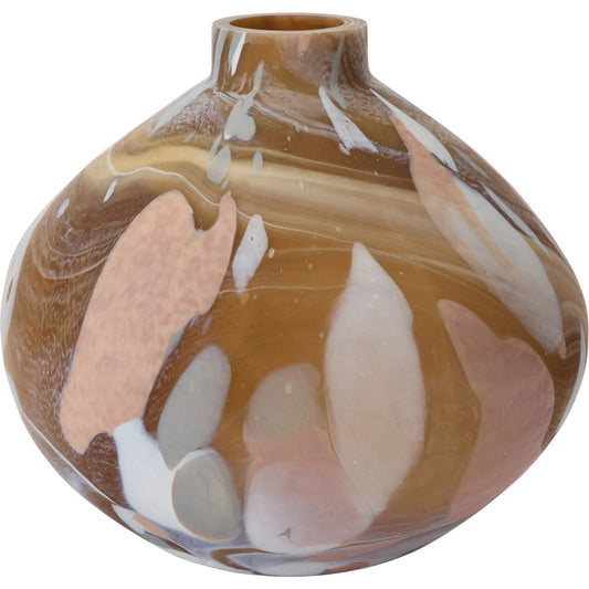 Color Theory Vase by Accent Decor in brown. Made from glass in a unique style.