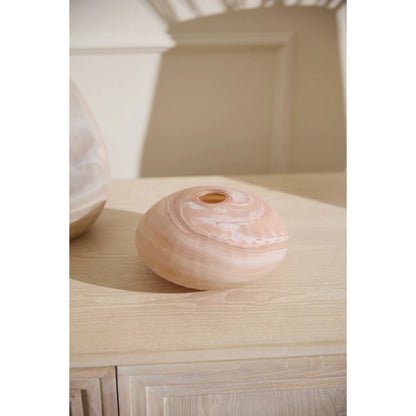 Gasparo Budvase by Accent Decor in light, pink. Made from glass in a unique style.