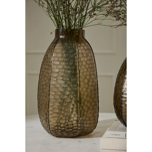 Discourse Vase by Accent Decor in brown. Made from glass in a unique style.