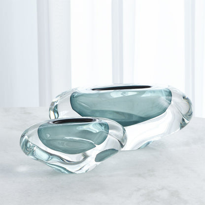 Abstract Bean Vase by Global Views. Made from art glass in a eclectic & global style.