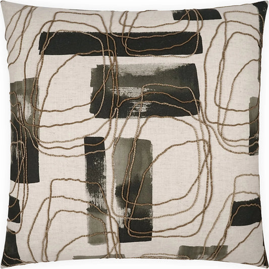 Freeform Pillow by DV Kap Home in ink. Made from 50% cotton, 35% rayon, 15% linen in a unique style.